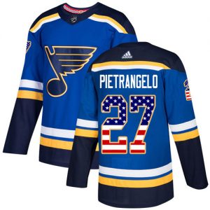Dětské NHL Alex Pietrangelo Authentic modrá Adidas St. Louis Blues dresy 27 USA Flag Fashion