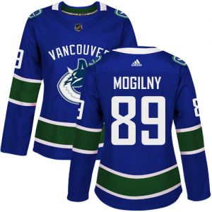 Dámské NHL Alexander Mogilny Authentic modrá Adidas Vancouver Canucks dresy 89 Domácí