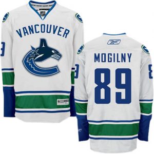 Dětské NHL Vancouver Canucks dresy 89 Alexander Mogilny Authentic Bílý Reebok Venkovní hokejové dresy