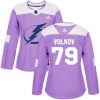 Dámské NHL Tampa Bay Lightning dresy 79 Alexander Volkov Authentic Nachový Adidas Fights Cancer Practice