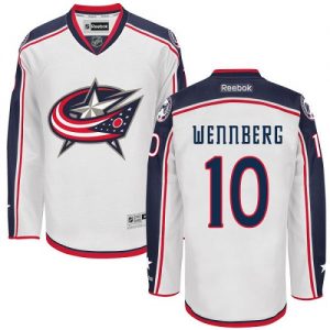 Pánské NHL Columbus Blue Jackets dresy 10 Alexander Wennberg Authentic Bílý Reebok Venkovní hokejové dresy