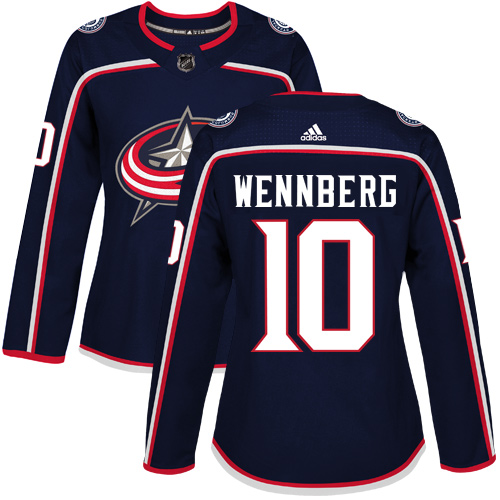 Dámské NHL Columbus Blue Jackets dresy 10 Alexander Wennberg Authentic Námořnická modrá Adidas Domácí