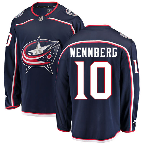 Pánské NHL Columbus Blue Jackets dresy 10 Alexander Wennberg Breakaway Námořnická modrá Fanatics Branded Domácí