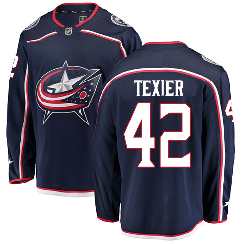 Pánské NHL Columbus Blue Jackets dresy 10 Alexandre Texier Breakaway Námořnická modrá Fanatics Branded 42 Domácí