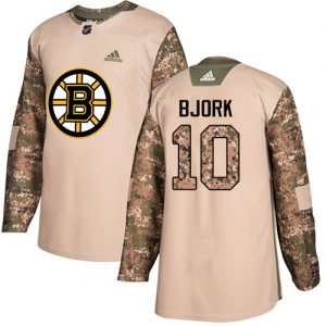 Pánské NHL Boston Bruins dresy Anders Bjork 10 Authentic Camo Adidas Veterans Day Practice