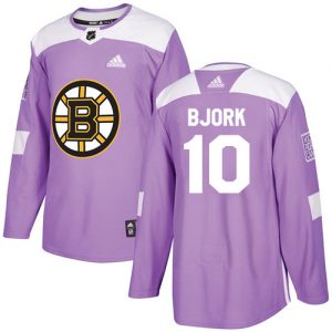 Pánské NHL Boston Bruins dresy Anders Bjork 10 Authentic Nachový Adidas Fights Cancer Practice