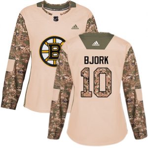 Dámské NHL Boston Bruins dresy Anders Bjork 10 Authentic Camo Adidas Veterans Day Practice