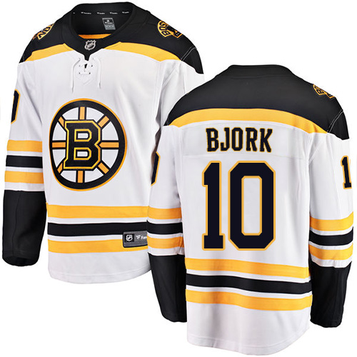 Dětské NHL Boston Bruins dresy Anders Bjork 10 Breakaway Bílý Fanatics Branded Venkovní