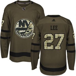 Pánské NHL New York Islanders dresy 27 Anders Lee Authentic Zelená Adidas Salute to Service