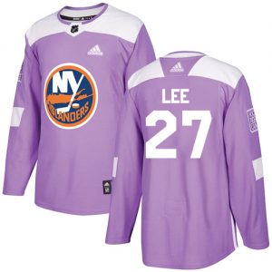 Pánské NHL New York Islanders dresy 27 Anders Lee Authentic Nachový Adidas Fights Cancer Practice