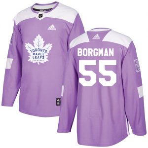 Dětské NHL Toronto Maple Leafs dresy 55 Andreas Borgman Authentic Nachový Adidas Fights Cancer Practice