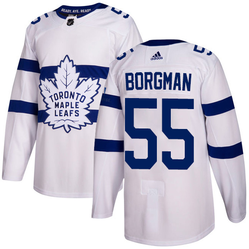 Dětské NHL Toronto Maple Leafs dresy 55 Andreas Borgman Authentic Bílý Adidas 2018 Stadium Series
