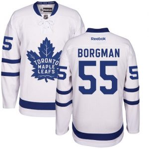 Dětské NHL Toronto Maple Leafs dresy 55 Andreas Borgman Authentic Bílý Reebok Venkovní hokejové dresy