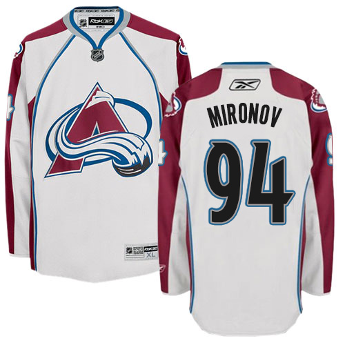 Pánské NHL Colorado Avalanche dresy 94 Andrei Mironov Authentic Bílý Reebok Venkovní hokejové dresy