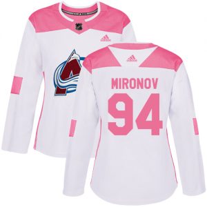 Dámské NHL Colorado Avalanche dresy 94 Andrei Mironov Authentic Bílý Růžový Adidas Fashion