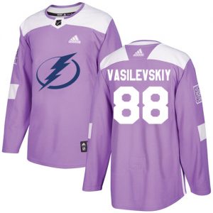 Pánské NHL Tampa Bay Lightning dresy 88 Andrei Vasilevskiy Authentic Nachový Adidas Fights Cancer Practice