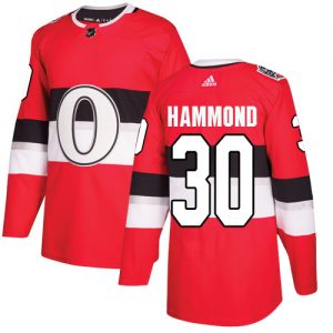 Pánské NHL Ottawa Senators dresy 30 Andrew Hammond Authentic Červené Adidas 2017 100 Classic