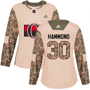 Dámské NHL Ottawa Senators dresy 30 Andrew Hammond Authentic Camo Adidas Veterans Day Practice