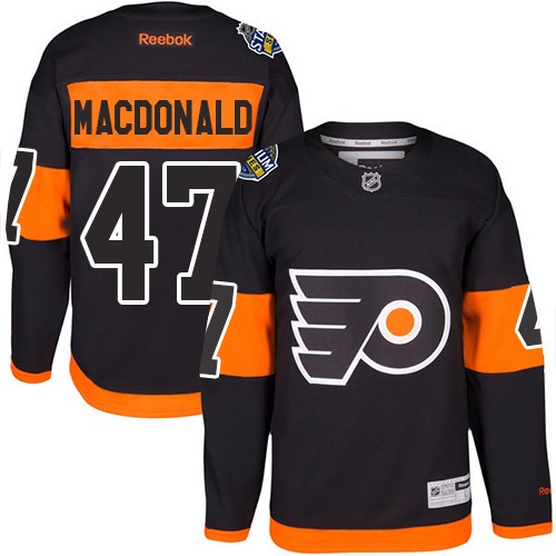 Pánské NHL Philadelphia Flyers dresy 47 Andrew MacDonald Authentic Černá Reebok 2017 Stadium Series