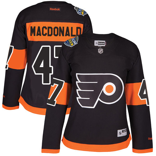Dámské NHL Philadelphia Flyers dresy 47 Andrew MacDonald Authentic Černá Reebok 2017 Stadium Series