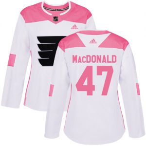 Dámské NHL Philadelphia Flyers dresy 47 Andrew MacDonald Authentic Bílý Růžový Adidas Fashion