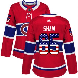 Dámské NHL Montreal Canadiens dresy 65 Andrew Shaw Authentic Červené Adidas USA Flag Fashion