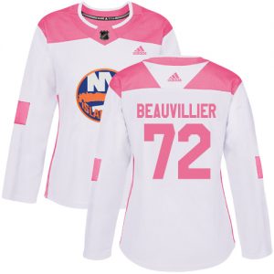 Dámské NHL New York Islanders dresy 72 Anthony Beauvillier Authentic Bílý Růžový Adidas Fashion