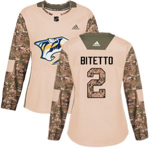 Dámské NHL Nashville Predators dresy 2 Anthony Bitetto Authentic Camo Adidas Veterans Day Practice