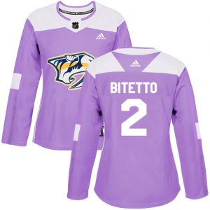 Dámské NHL Nashville Predators dresy 2 Anthony Bitetto Authentic Nachový Adidas Fights Cancer Practice