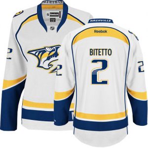 Dámské NHL Nashville Predators dresy 2 Anthony Bitetto Authentic Bílý Reebok Venkovní hokejové dresy