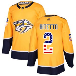 Dětské NHL Nashville Predators dresy 2 Anthony Bitetto Authentic Zlato Adidas USA Flag Fashion