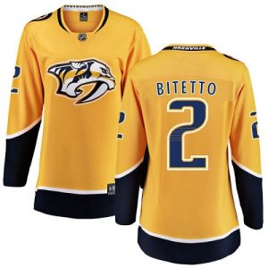 Dámské NHL Nashville Predators dresy 2 Anthony Bitetto Breakaway Zlato Fanatics Branded Domácí