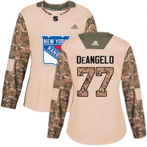 Dámské NHL New York Rangers dresy 77 Anthony DeAngelo Authentic Camo Adidas Veterans Day Practice