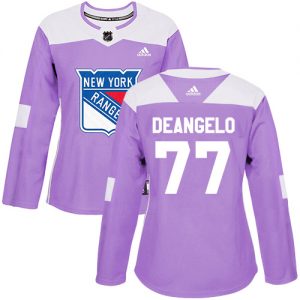 Dámské NHL New York Rangers dresy 77 Anthony DeAngelo Authentic Nachový Adidas Fights Cancer Practice