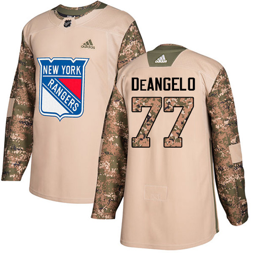 Dětské NHL New York Rangers dresy 77 Anthony DeAngelo Authentic Camo Adidas Veterans Day Practice