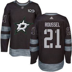Pánské NHL Dallas Stars dresy 21 Antoine Roussel Authentic Černá Adidas 1917 2017 100th Anniversary