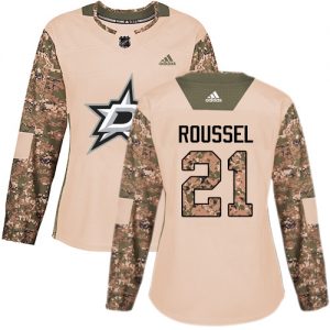 Dámské NHL Dallas Stars dresy 21 Antoine Roussel Authentic Camo Adidas Veterans Day Practice