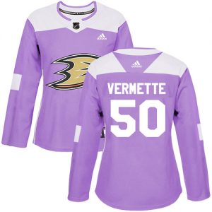 Dámské NHL Anaheim Ducks dresy 50 Antoine Vermette Authentic Nachový Adidas Fights Cancer Practice