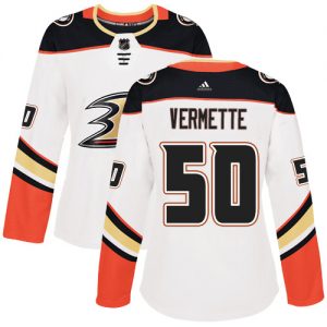 Dámské NHL Anaheim Ducks dresy 50 Antoine Vermette Authentic Bílý Adidas Venkovní
