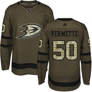 Dětské NHL Anaheim Ducks dresy 50 Antoine Vermette Authentic Zelená Adidas Salute to Service