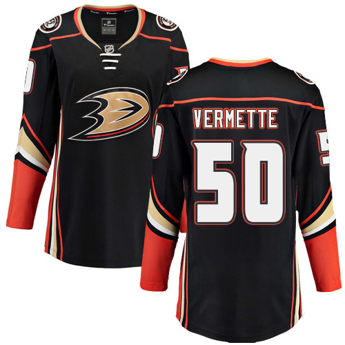 Dámské NHL Anaheim Ducks dresy 50 Antoine Vermette Breakaway Černá Fanatics Branded Domácí