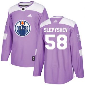 Pánské NHL Edmonton Oilers dresy 58 Anton Slepyshev Authentic Nachový Adidas Fights Cancer Practice