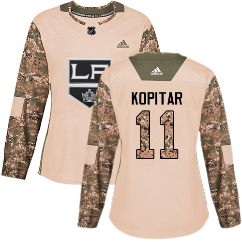 Dámské NHL Los Angeles Kings dresy 11 Anze Kopitar Authentic Camo Adidas Veterans Day Practice