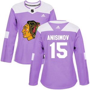 Dámské NHL Chicago Blackhawks dresy 15 Artem Anisimov Authentic Nachový Adidas Fights Cancer Practice