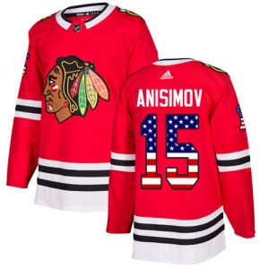Dětské NHL Chicago Blackhawks dresy 15 Artem Anisimov Authentic Červené Adidas USA Flag Fashion