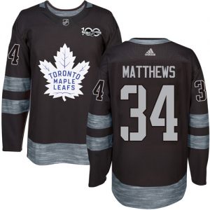 Pánské NHL Toronto Maple Leafs dresy 34 Auston Matthews Authentic Černá Adidas 1917 2017 100th Anniversary