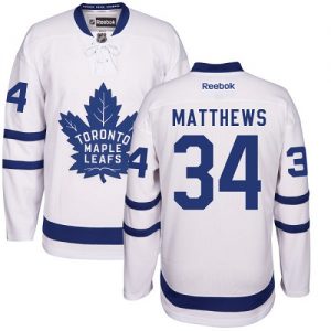 Pánské NHL Toronto Maple Leafs dresy 34 Auston Matthews Authentic Bílý Reebok Venkovní hokejové dresy