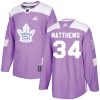 Dětské NHL Toronto Maple Leafs dresy 34 Auston Matthews Authentic Nachový Adidas Fights Cancer Practice
