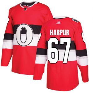 Pánské NHL Ottawa Senators dresy 67 Ben Harpur Authentic Červené Adidas 2017 100 Classic