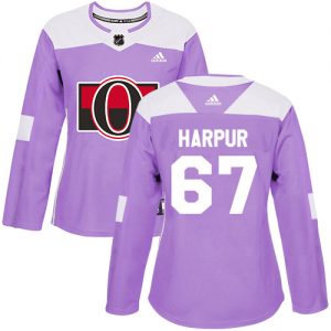 Dámské NHL Ottawa Senators dresy 67 Ben Harpur Authentic Nachový Adidas Fights Cancer Practice